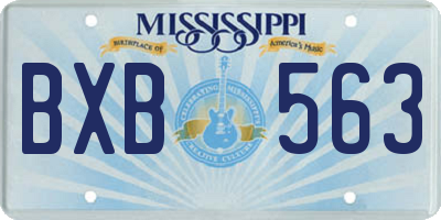 MS license plate BXB563