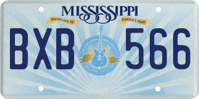 MS license plate BXB566