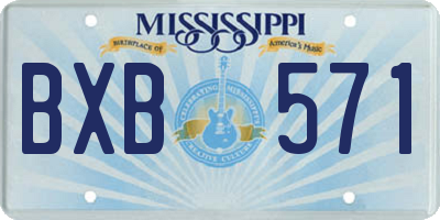 MS license plate BXB571