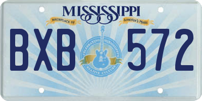 MS license plate BXB572
