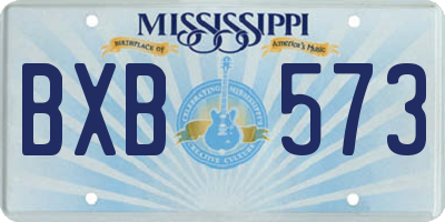 MS license plate BXB573
