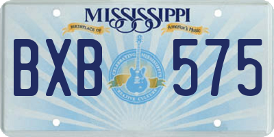 MS license plate BXB575
