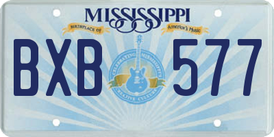 MS license plate BXB577