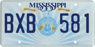 MS license plate BXB581