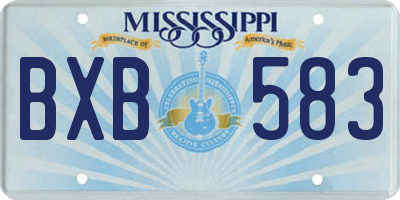 MS license plate BXB583