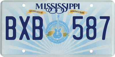 MS license plate BXB587