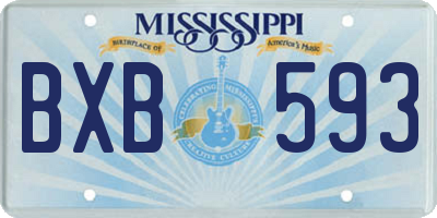 MS license plate BXB593