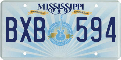 MS license plate BXB594