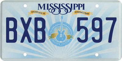 MS license plate BXB597