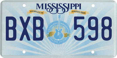 MS license plate BXB598