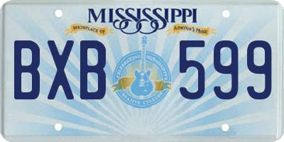MS license plate BXB599