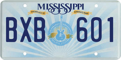 MS license plate BXB601