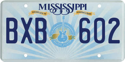 MS license plate BXB602