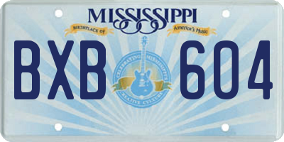 MS license plate BXB604