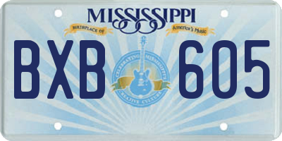 MS license plate BXB605