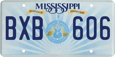 MS license plate BXB606