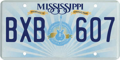 MS license plate BXB607