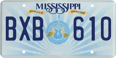 MS license plate BXB610