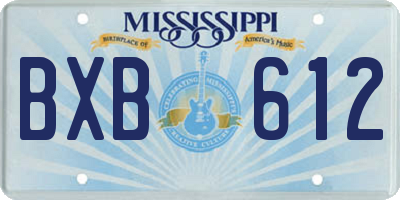MS license plate BXB612