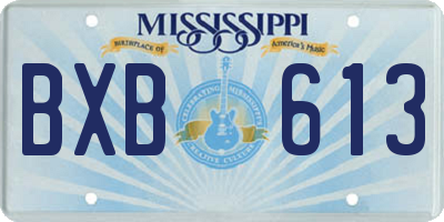 MS license plate BXB613