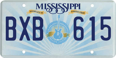 MS license plate BXB615