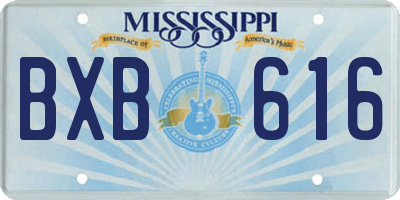 MS license plate BXB616