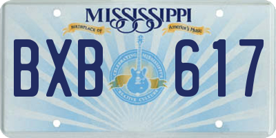 MS license plate BXB617