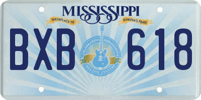 MS license plate BXB618