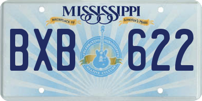 MS license plate BXB622