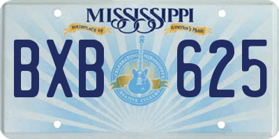 MS license plate BXB625