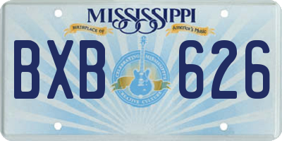 MS license plate BXB626