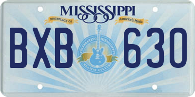 MS license plate BXB630