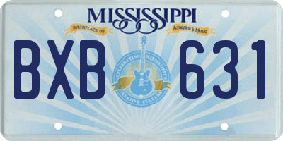 MS license plate BXB631