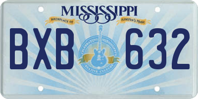 MS license plate BXB632