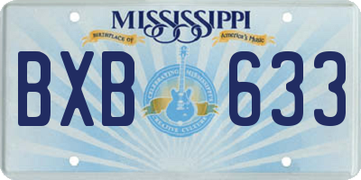 MS license plate BXB633