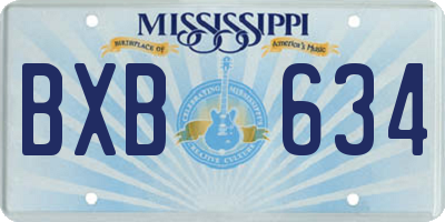 MS license plate BXB634