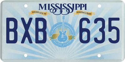 MS license plate BXB635