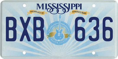 MS license plate BXB636