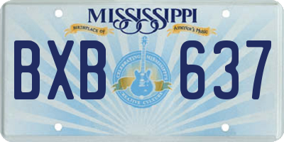 MS license plate BXB637