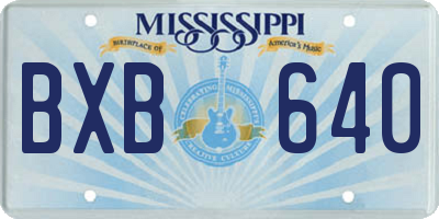 MS license plate BXB640