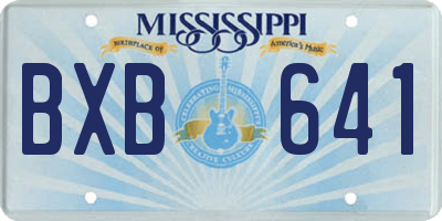 MS license plate BXB641