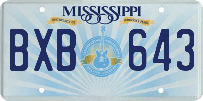MS license plate BXB643