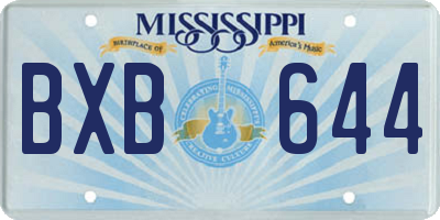 MS license plate BXB644