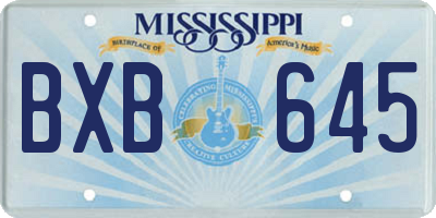 MS license plate BXB645