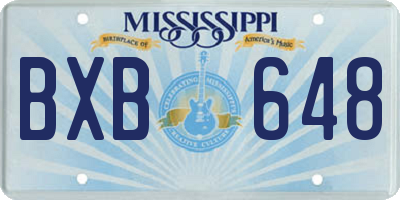 MS license plate BXB648