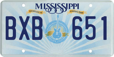 MS license plate BXB651