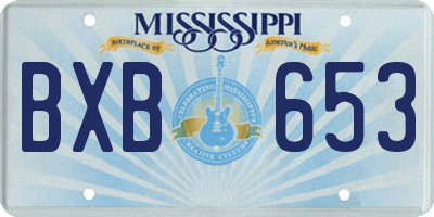 MS license plate BXB653