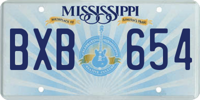 MS license plate BXB654