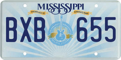 MS license plate BXB655