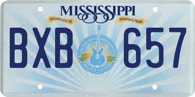 MS license plate BXB657
